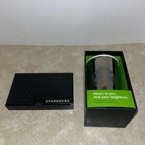 Starbucks Travel Mug Mirrored SILVER 2011 Retired 12oz 11015203 Shimmer Chrome